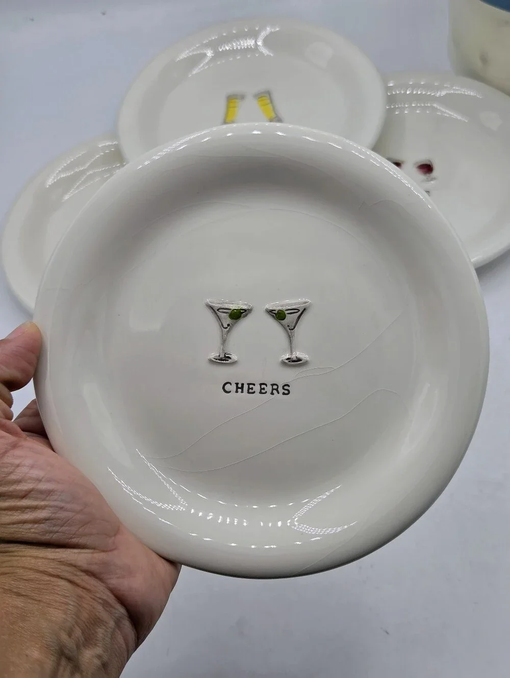 Williams Sonoma Cheers Appetizer Plates Set of 6 Multilingual Vintage 2004